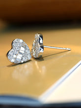 Load image into Gallery viewer, LUOWEND 18K White Gold Real Natural Diamond Stud Earrings for Women