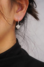 Load image into Gallery viewer, LUOWEND 18K White Gold Real Natural Diamond Drop Earrings for Women