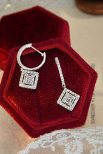 Load image into Gallery viewer, LUOWEND 18K White Gold Real Natural Diamond Drop Earrings for Women