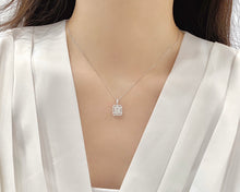 Load image into Gallery viewer, LUOWEND 18K White Gold Real Natural Diamond Pendant Necklace for Women