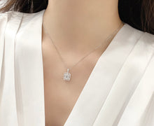 Load image into Gallery viewer, LUOWEND 18K White Gold Real Natural Diamond Pendant Necklace for Women