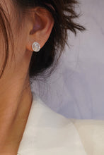 Load image into Gallery viewer, LUOWEND 18K White Gold Real Natural Diamond Stud Earrings for Women