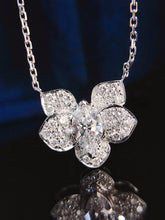 Load image into Gallery viewer, LUOWEND 18K White Gold Real Natural Diamond Pendant Necklace for Women