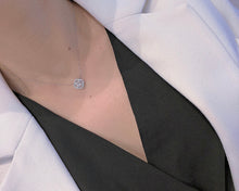 Load image into Gallery viewer, LUOWEND 18K White Gold Real Natural Diamond Pendant Necklace for Women