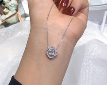 Load image into Gallery viewer, LUOWEND 18K White Gold Real Natural Diamond Pendant Necklace for Women