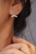Load image into Gallery viewer, LUOWEND 18K White Gold Real Natural Diamond Hoop Earrings for Women