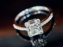 Load image into Gallery viewer, LUOWEND 18K White Gold Real Natural Diamond Ring for Women