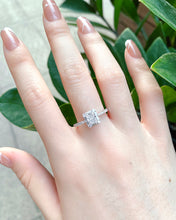 Load image into Gallery viewer, LUOWEND 18K White Gold Real Natural Diamond Ring for Women