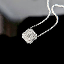 Load image into Gallery viewer, LUOWEND 18K White Gold Real Natural Diamond Pendant Necklace for Women