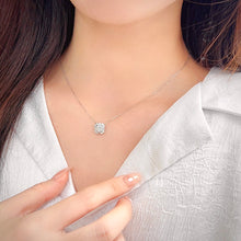 Load image into Gallery viewer, LUOWEND 18K White Gold Real Natural Diamond Pendant Necklace for Women