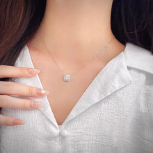 Load image into Gallery viewer, LUOWEND 18K White Gold Real Natural Diamond Pendant Necklace for Women