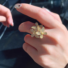 Load image into Gallery viewer, LUOWEND 18K Yellow Gold Real Natural Yellow Diamond Ring for Women