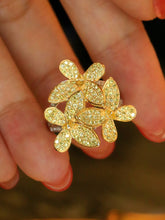 Load image into Gallery viewer, LUOWEND 18K Yellow Gold Real Natural Yellow Diamond Ring for Women