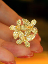 Load image into Gallery viewer, LUOWEND 18K Yellow Gold Real Natural Yellow Diamond Ring for Women