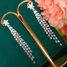 Load image into Gallery viewer, LUOWEND 18K White Gold Natural Ruby Earrings for Women