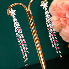 Load image into Gallery viewer, LUOWEND 18K White Gold Natural Ruby Earrings for Women