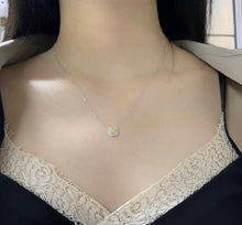 Load image into Gallery viewer, LUOWEND 18K White Gold Real Natural Yellow Diamond Pendant Necklace for Women