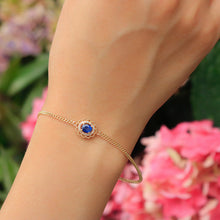 Load image into Gallery viewer, LUOWEND 18K Yellow Gold Real Natural Sapphire and Diamond Gemstone Bracelet for Women
