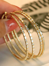 Load image into Gallery viewer, LUOWEND 18K Yellow Gold Real Natural Diamond Hoop Earrings for Women