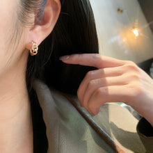 Load image into Gallery viewer, LUOWEND 18K White or Yellow Gold Real Natural Diamond Hoop Earrings for Women