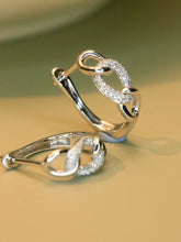 Load image into Gallery viewer, LUOWEND 18K White or Yellow Gold Real Natural Diamond Hoop Earrings for Women
