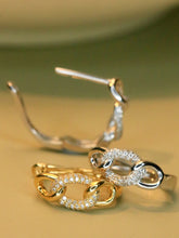 Load image into Gallery viewer, LUOWEND 18K White or Yellow Gold Real Natural Diamond Hoop Earrings for Women