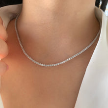 Load image into Gallery viewer, LUOWEND 18K White Gold Real Natural Diamond Tennis Necklace for Women