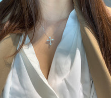 Load image into Gallery viewer, LUOWEND 18K White Gold Natural Diamond Necklace for Women