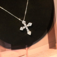 Load image into Gallery viewer, LUOWEND 18K White Gold Natural Diamond Necklace for Women