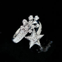 Load image into Gallery viewer, LUOWEND 18K White Gold Real Natural Diamond Ring for Women