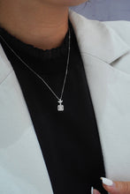 Load image into Gallery viewer, LUOWEND 18K White Gold Real Natural Diamond Pendant Necklace for Women