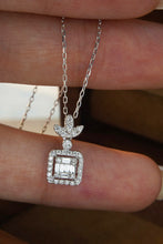 Load image into Gallery viewer, LUOWEND 18K White Gold Real Natural Diamond Pendant Necklace for Women