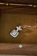 Load image into Gallery viewer, LUOWEND 18K White Gold Real Natural Diamond Pendant Necklace for Women