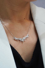 Load image into Gallery viewer, LUOWEND 18K White Gold Real Natural Diamond Pendant Necklace for Women