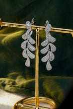 Load image into Gallery viewer, LUOWEND 18K White Gold Real Natural Diamond Drop Earrings for Women