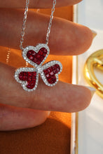 Load image into Gallery viewer, LUOWEND 18K White Gold Real Natural Ruby and Diamond Gemstone Necklace for Women