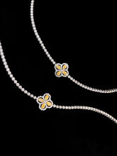 Load image into Gallery viewer, LUOWEND 18K White Gold Real Natural Yellow Diamond Bracelet for Women