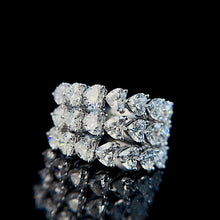 Load image into Gallery viewer, LUOWEND 18K White Gold Real Natural Diamond Ring for Women