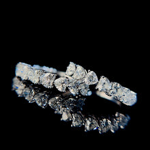 Load image into Gallery viewer, LUOWEND 18K White Gold Real Natural Diamond Ring for Women