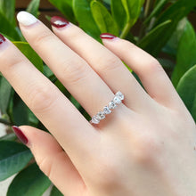Load image into Gallery viewer, LUOWEND 18K White Gold Real Natural Diamond Ring for Women