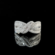 Load image into Gallery viewer, LUOWEND 18K White Gold Real Natural Diamond Ring for Women