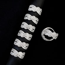 Load image into Gallery viewer, LUOWEND 18K White Gold Real Natural Diamond Ring for Women