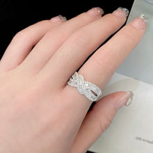 Load image into Gallery viewer, LUOWEND 18K White Gold Real Natural Diamond Ring for Women