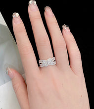 Load image into Gallery viewer, LUOWEND 18K White Gold Real Natural Diamond Ring for Women