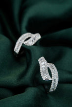 Load image into Gallery viewer, LUOWEND 18K White Gold Real Natural Diamond Hoop Earrings for Women