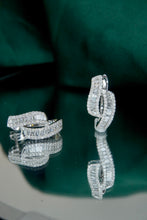 Load image into Gallery viewer, LUOWEND 18K White Gold Real Natural Diamond Hoop Earrings for Women