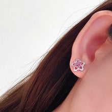 Load image into Gallery viewer, LUOWEND 18K White Gold Real Natural Aquamarine and Diamond Stud Earrings for Women