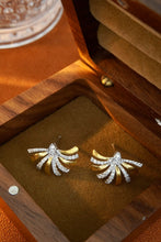 Load image into Gallery viewer, LUOWEND 18K White and Yellow Gold Real Natural Diamond Stud Earrings for Women