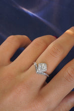 Load image into Gallery viewer, LUOWEND 18K White Gold Real Natural Diamond Ring for Women