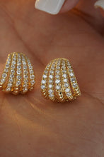 Load image into Gallery viewer, LUOWEND 18K Yellow Gold Real Natural Diamond Hoop Earrings for Women
